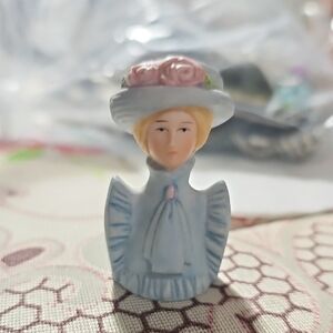 Avon Blue Lady Figurine with White Hat